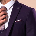 Leonard 3-Piece Slim-Fit Suit // Purple (US: 34R)