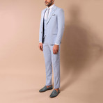 Rodrick Soft Patterned 3-Piece Suit for Men // Light Blue (US: 44R)
