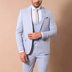 Rodrick Soft Patterned 3-Piece Suit for Men // Light Blue (US: 40R)