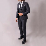 Rashad 3-Piece Slim-Fit Suit // Smoke (US: 46R)
