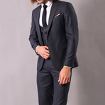 Rashad 3-Piece Slim-Fit Suit // Smoke (US: 36R)