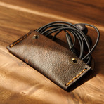 Gale Earphones Case // Dark Brown