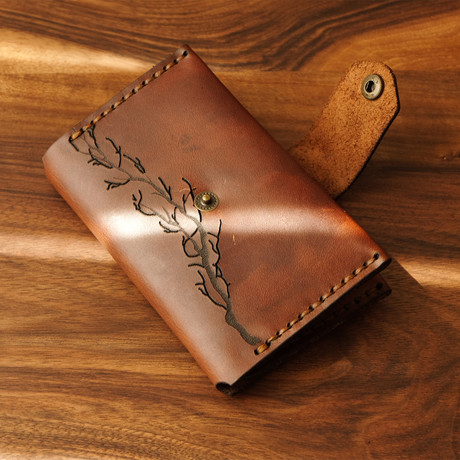 Parket Branch Embossed Wallet // Brown