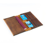 Walter Stitched Passport Case // Brown