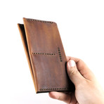 Walter Stitched Passport Case // Brown