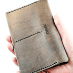 Walter Faded Passport Case // Dark Brown