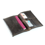 Walter Plane Icon Passport Case // Dark Brown