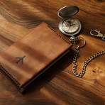 Walter Plane Icon Passport Case // Brown