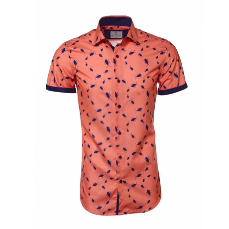 Kirk Short-Sleeve Casual Button Down Shirt // Orange (XS)