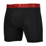 SHEATH V Men's 8 Sports Performance Boxer Brief // Red + Black (Small)