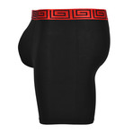 SHEATH V Men's 8 Sports Performance Boxer Brief // Red + Black (Large)