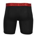 SHEATH V Men's 8 Sports Performance Boxer Brief // Red + Black (X Large)