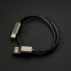 Leather USB-C Bracelet // Matte Gray