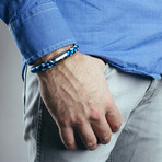 Portus Nautical Rope Bracelet // Silver + Blue + White (7.1in)