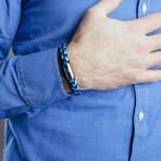 Portus Nautical Rope Bracelet // Silver + Blue + White (7.1in)