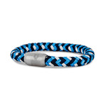 Portus Nautical Rope Bracelet // Silver + Blue + White (7.1in)