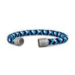 Portus Nautical Rope Bracelet // Silver + Blue + White (7.1in)