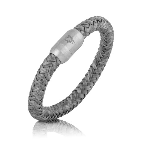 Portus Nautical Rope Bracelet // Silver + Gray (7.08"L)