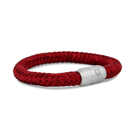 Portus Nautical Rope Bracelet // Silver + Maroon (7.08"L)