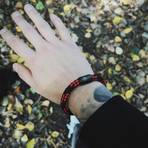 Portus Nautical Rope Bracelet // Black-Black-Red (18cm)