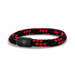 Portus Nautical Rope Bracelet // Black-Black-Red (18cm)