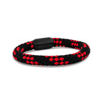 Portus Nautical Rope Bracelet // Black-Black-Red (18cm)