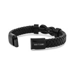 Serpent Leather Bracelet // Black (7")