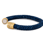 Portus Nautical Rope Bracelet // Matte Gold + Navy Blue (7.08"L)