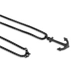 Portus Anchor Pendant + Necklace (Antique Silver)