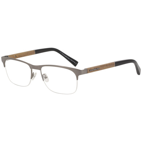 Ermenegildo Zegna // Men's EZ5014 14 Eyeglasses // Silver Brown Wood