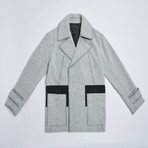 Wide Collar Half Coat // Gray Melange (M)
