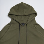 Back Hand Printed Hoodie // Khaki (S)