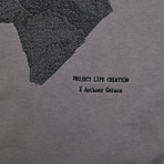 Face Embroidery Hoodie // Grey (M)