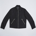Wool Applique Zip-Up Jacket // Black (M)