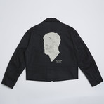 Wool Applique Zip-Up Jacket // Black (M)