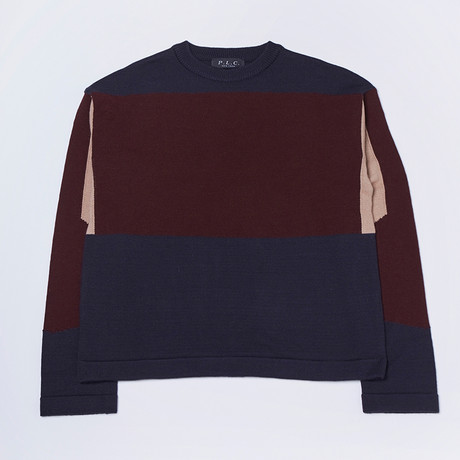 Color Block Pullover // Burgundy (S)