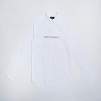 Logo Print Cotton Shirt // White (S)