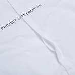 Logo Print Cotton Shirt // White (S)