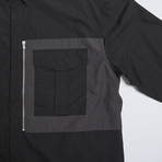 Zipper Pocket Detail Shirt // Black (XL)