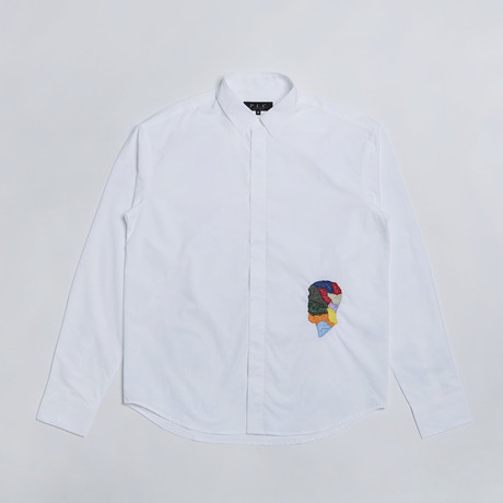 Simple Embroidery Shirt // White (S)
