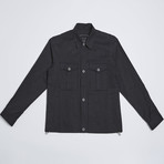 Pocket Detail Shirt Jacket // Black (L)