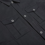 Pocket Detail Shirt Jacket // Black (L)