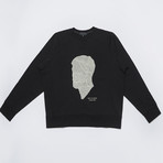 Face Embroidery Sweatshirt // Black (S)