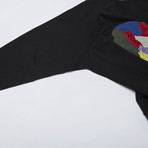Face Color Embroidery Sweatshirt // Black (L)