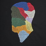 Face Color Embroidery Sweatshirt // Black (L)