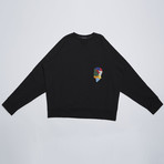 Back Hand Print Sweatshirt // Black (L)
