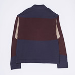 Color Block Cardigan // Burgundy (S)