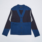 Color Block Cardigan // Navy (S)