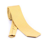 Checkered Silk Tie // Silver + Gold