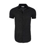 Lincoln Short-Sleeve Button-Up Shirt // Black (S)